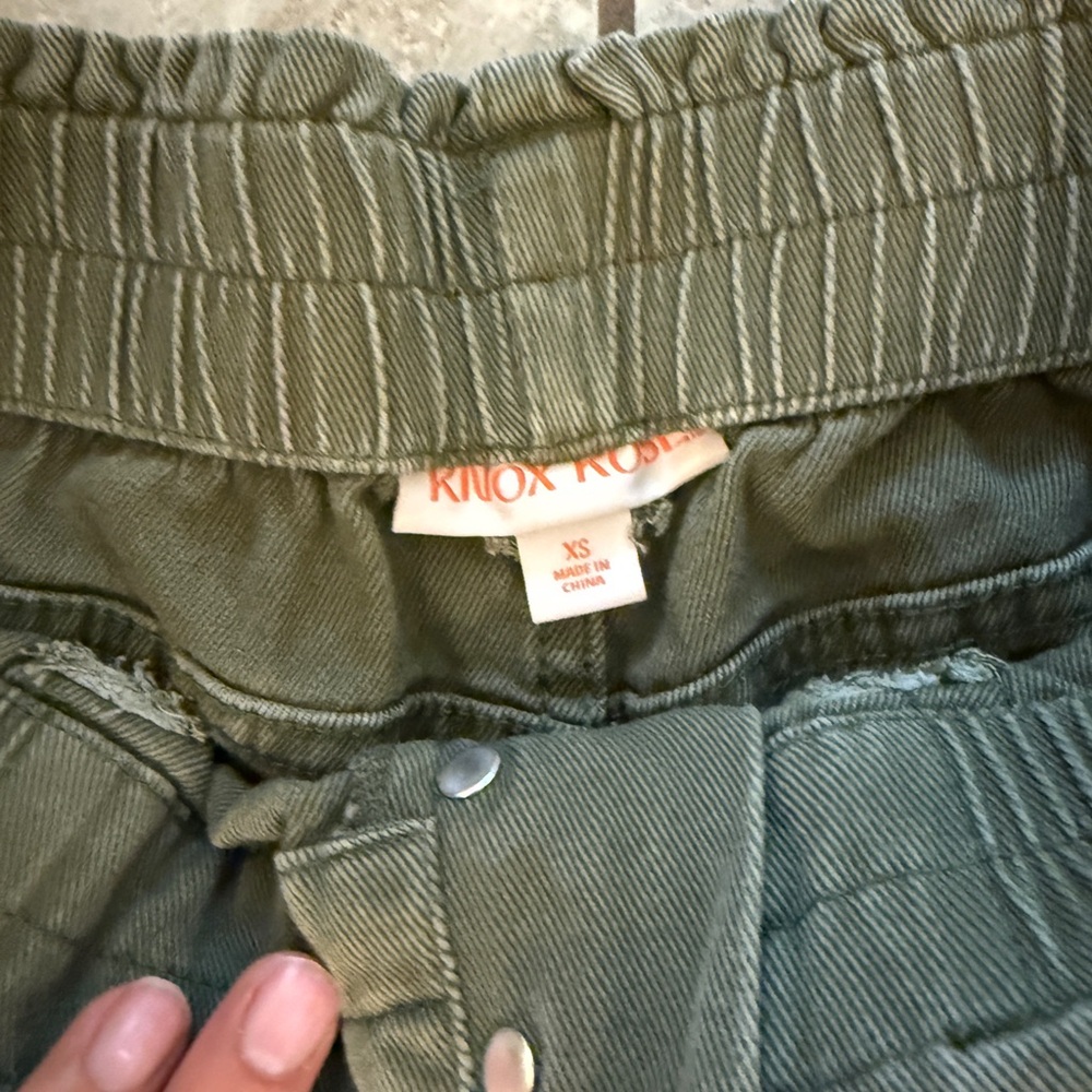 Knox Rose Green Elastic Waistband Jeans